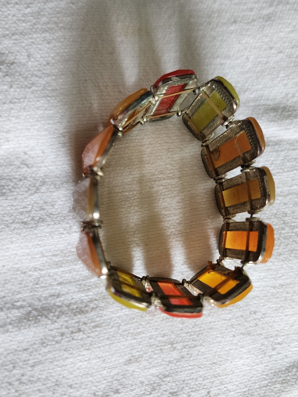 Two (2) Bold Chunky Fashion Statement Vintage Stretchy Design Bracelets - Picture 8 of 8